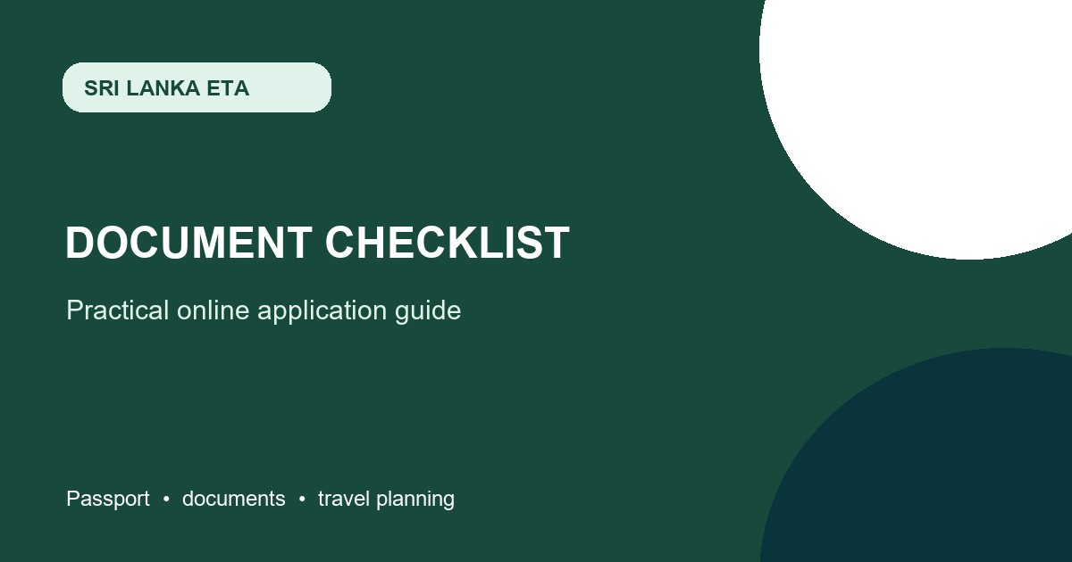 Sri Lanka ETA Documents Checklist: Prepare Your Passport Before Applying